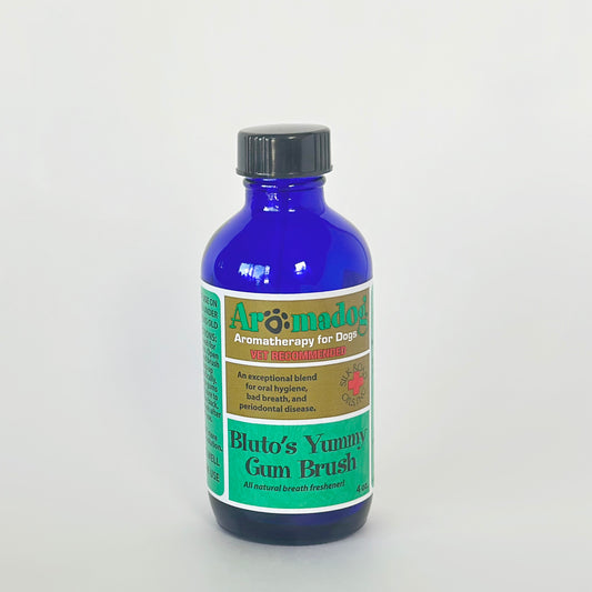 Bluto's Yummy Gum Brush dog oral-care product with brush by AromaDog